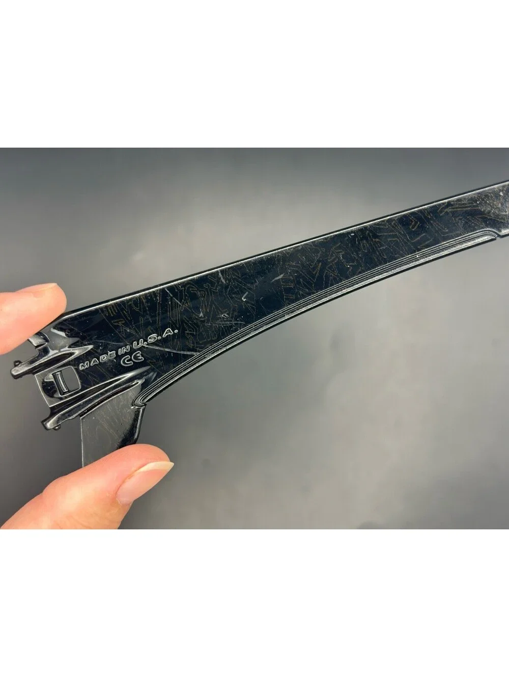 Oakley Batwolf OEM Polished Black Gold Text Right Replacement Arm